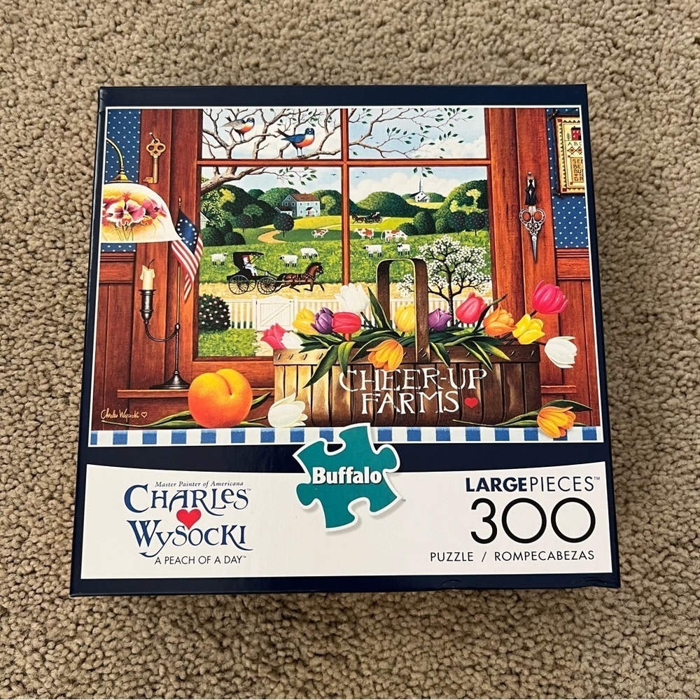 NIB Buffalo Games Charles Wysocki A Peach Of A Day Large Pieces